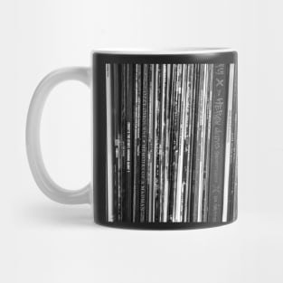 Rock Music Vinyl Collection Black And White Mug